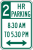 Two Hour Parking Sign Clip Art